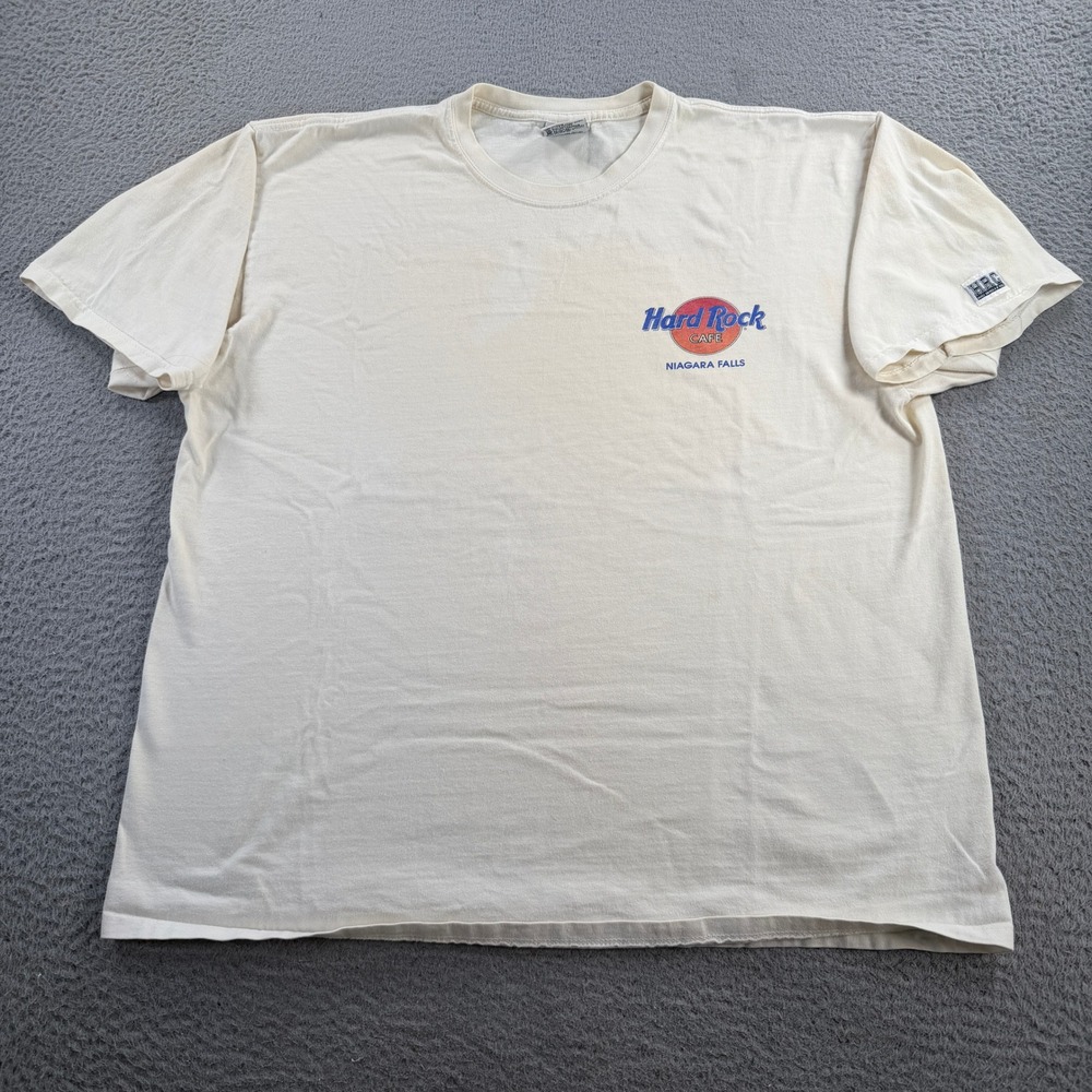 Vintage Hard Rock Cafe Heavy Tee Shirt Niagara Falls Mens XL Cream